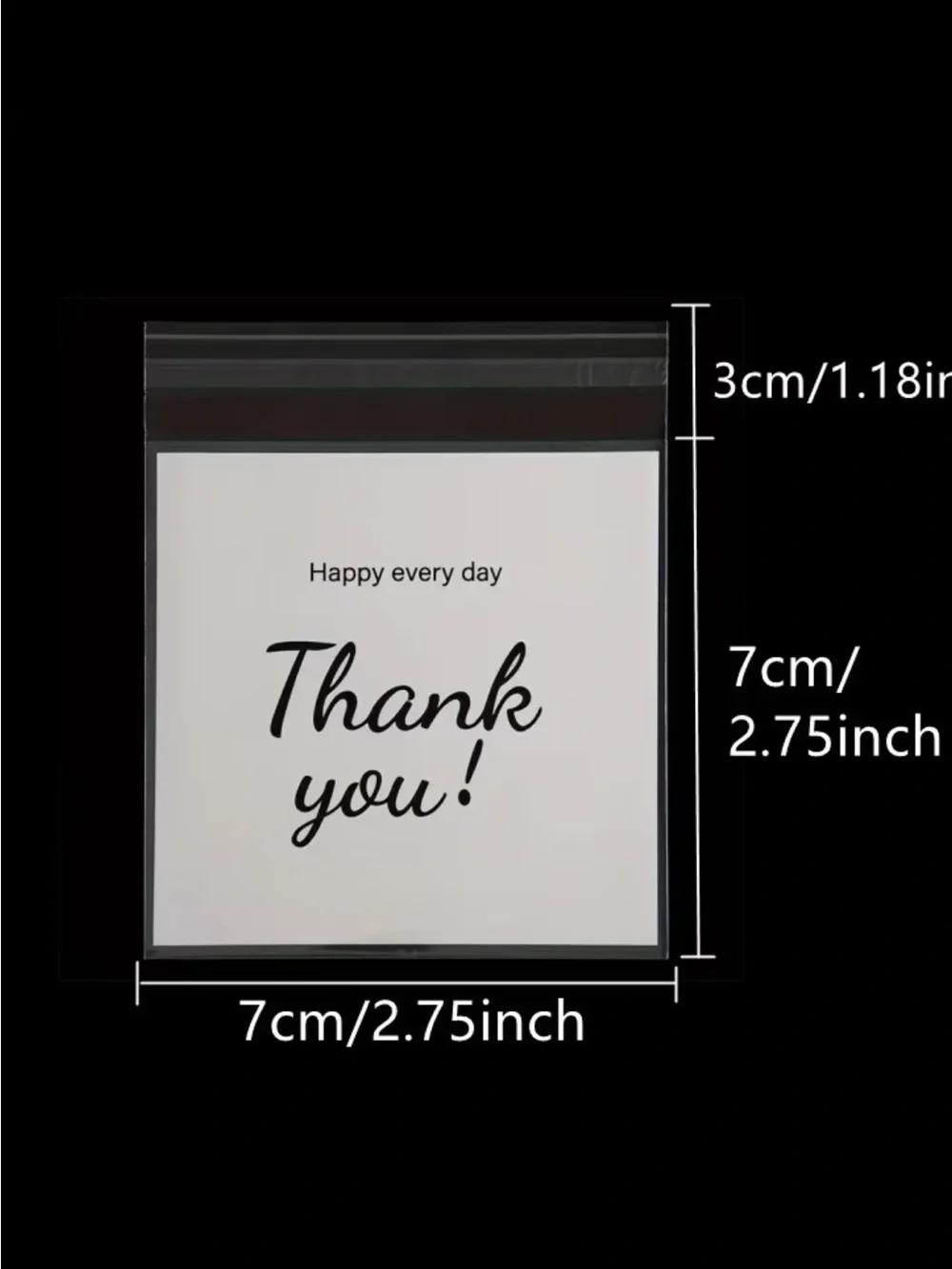 Clear Thank You Plastic Bags - 2.75 x 2.75 (Thank You Design)